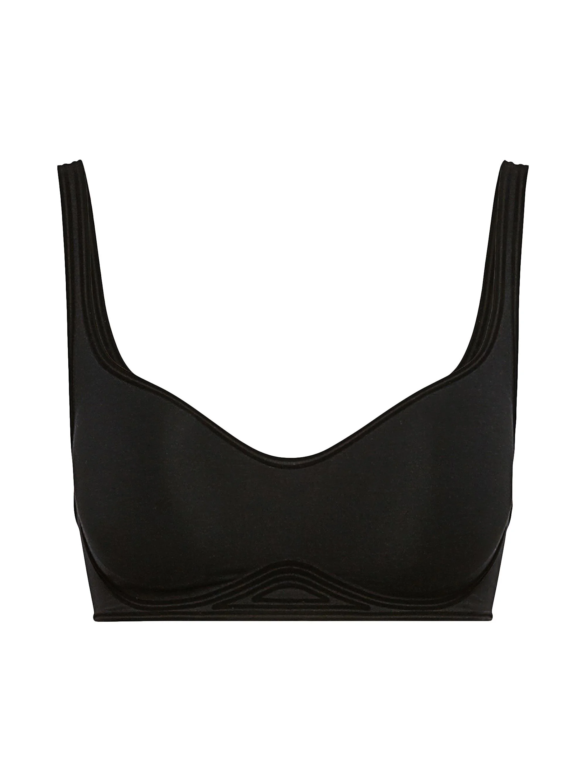 Women's 3W Cup Wireless Bra - Black - 1