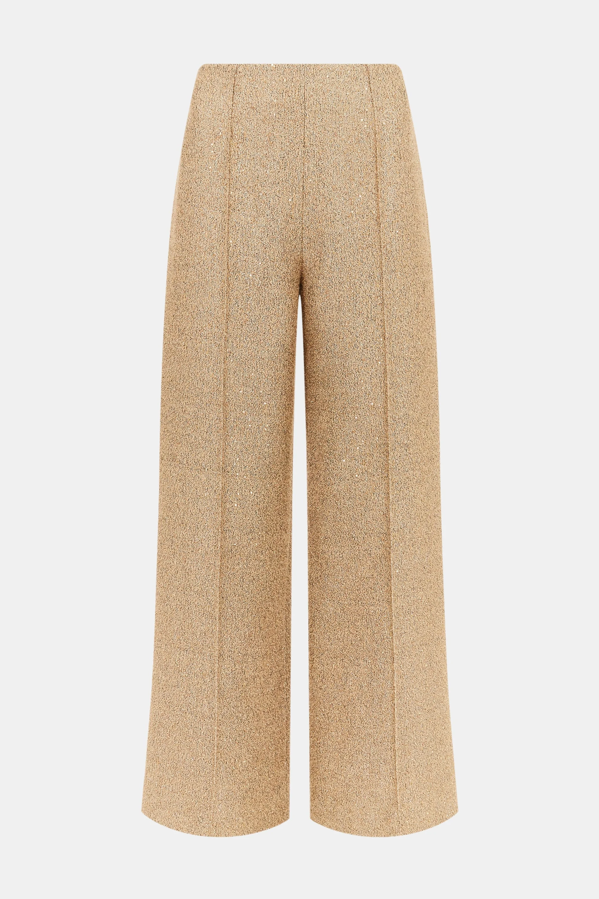 Daffy Trousers In Gold Sequin Tweed - 1