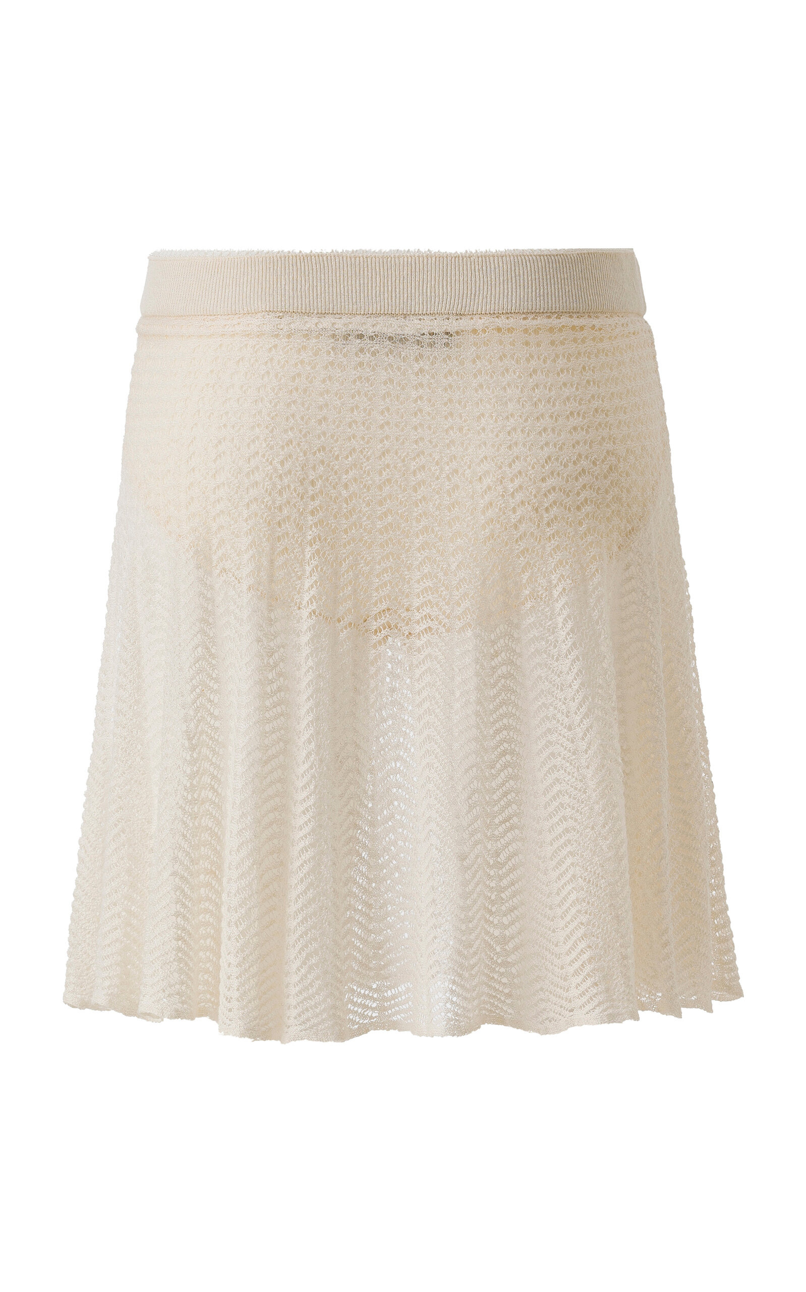 Senha Crocheted Linen-Blend Mini Skirt off-white - 3