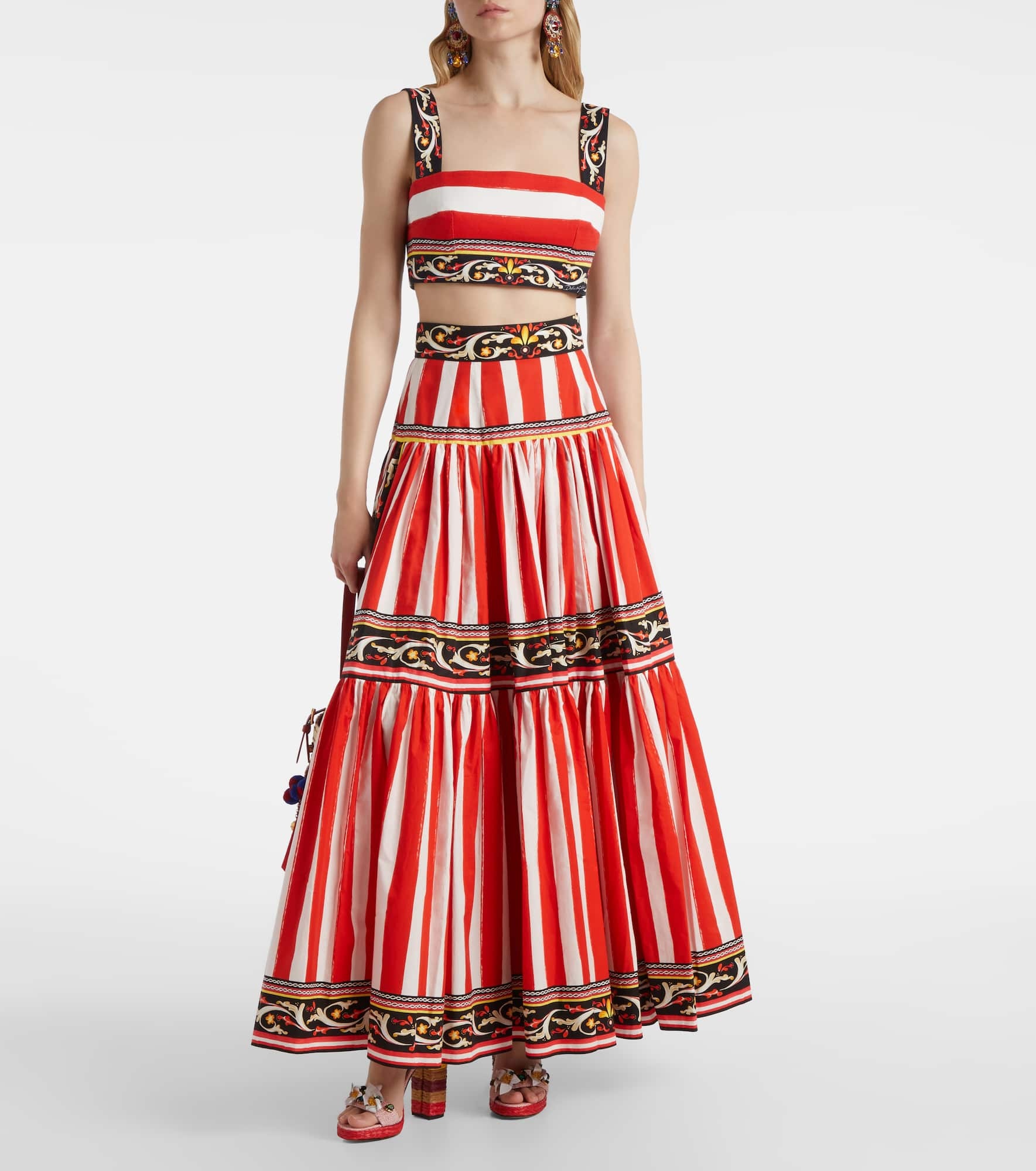 Taormina striped cotton maxi skirt - 2