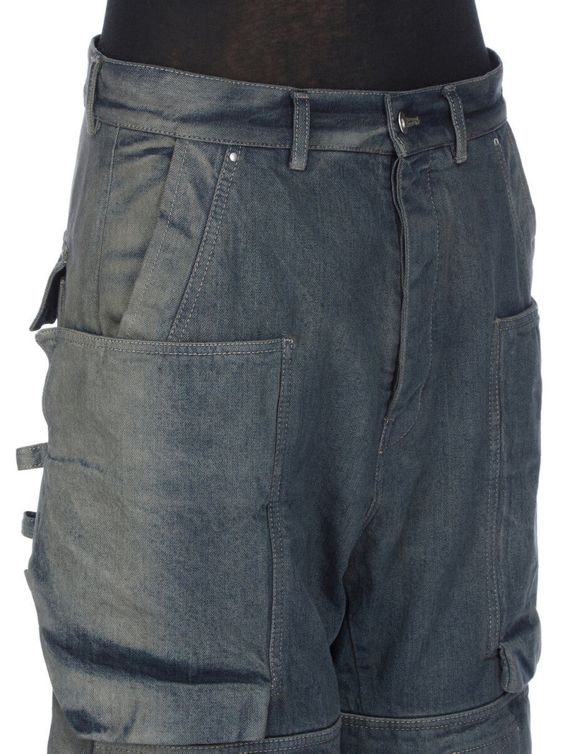 Stefan Wide-Leg Distressed Denim Cargo Trousers Dark gray 4