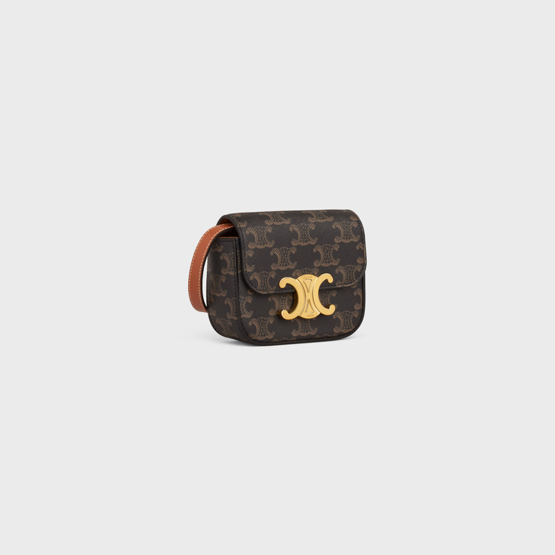 CELINE MINI CLAUDE in TRIOMPHE CANVAS and calfskin outlook