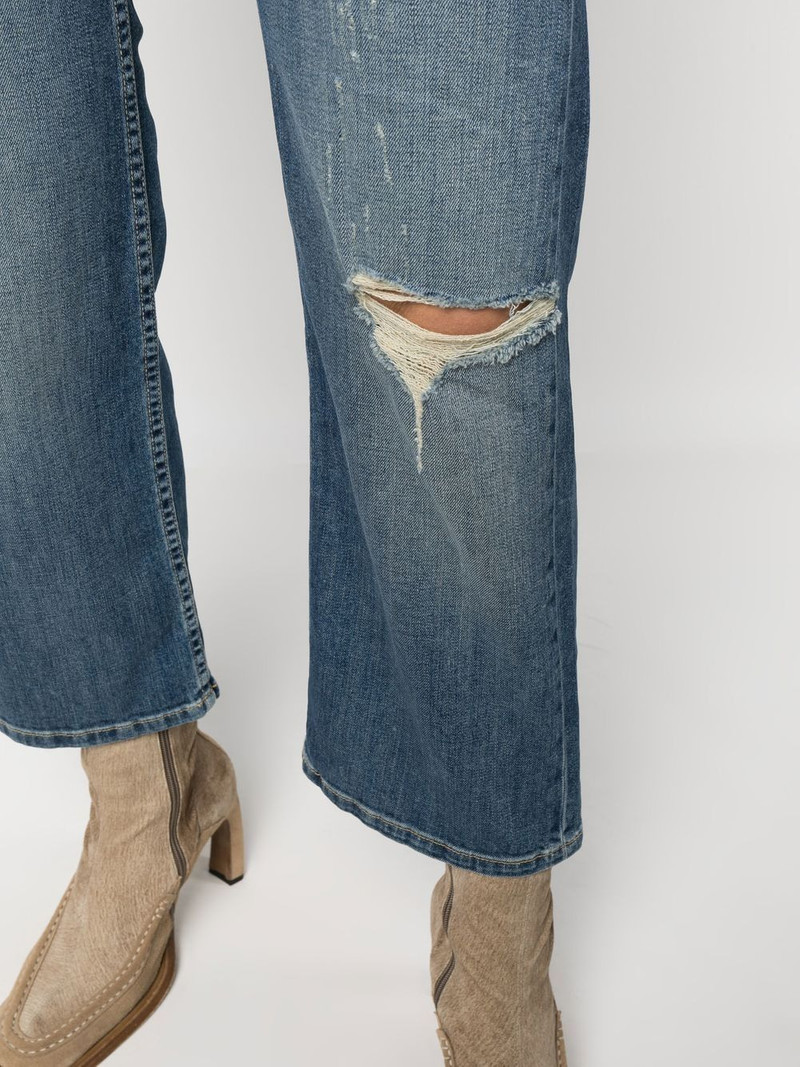 distressed cropped flared jeans 5
