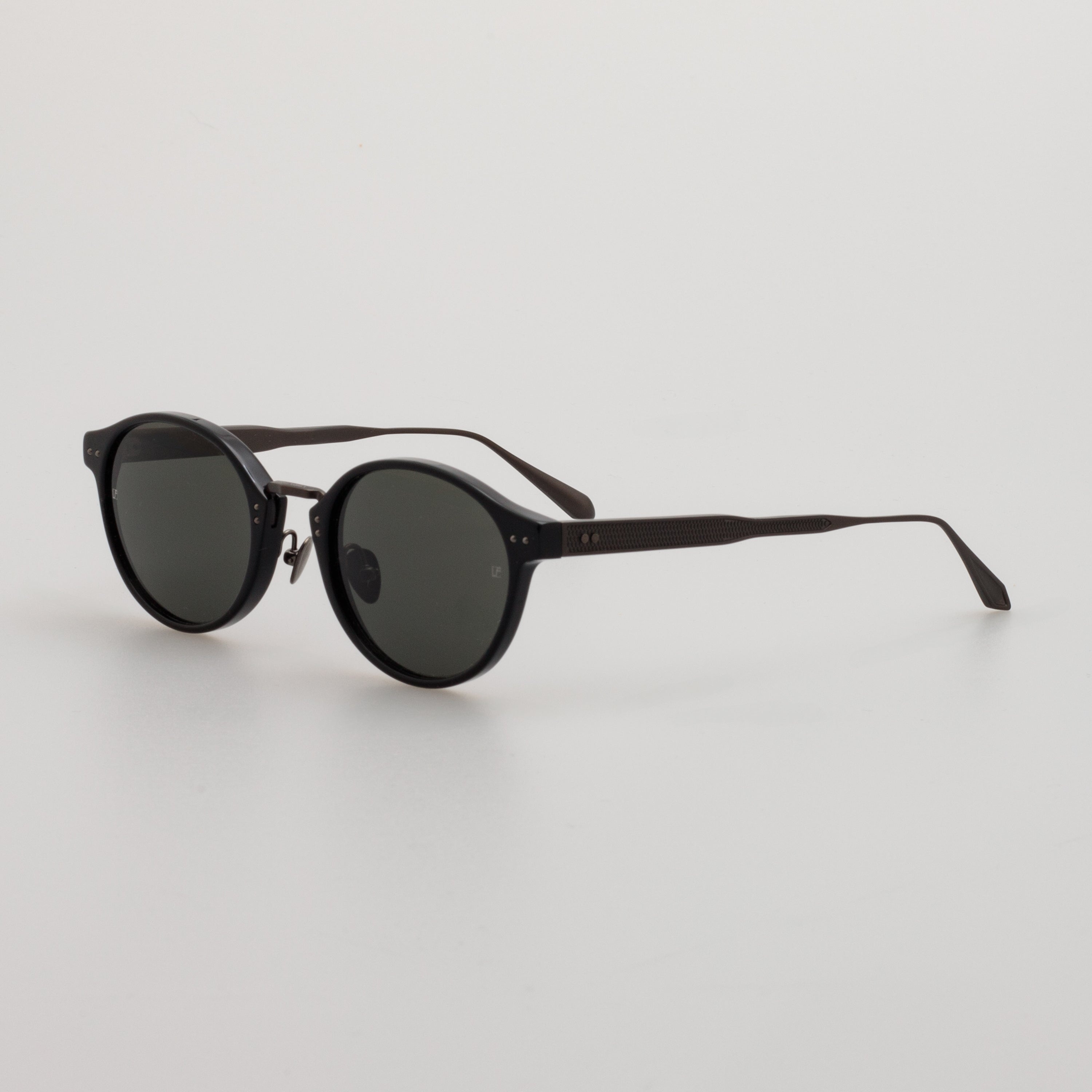 Marco Oval Sunglasses in Black and Matt Nickel - 3