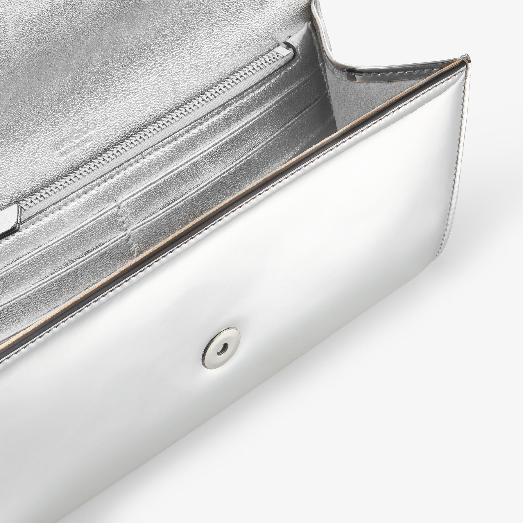 Emmie
Silver Mirror Fabric Clutch Bag - 4