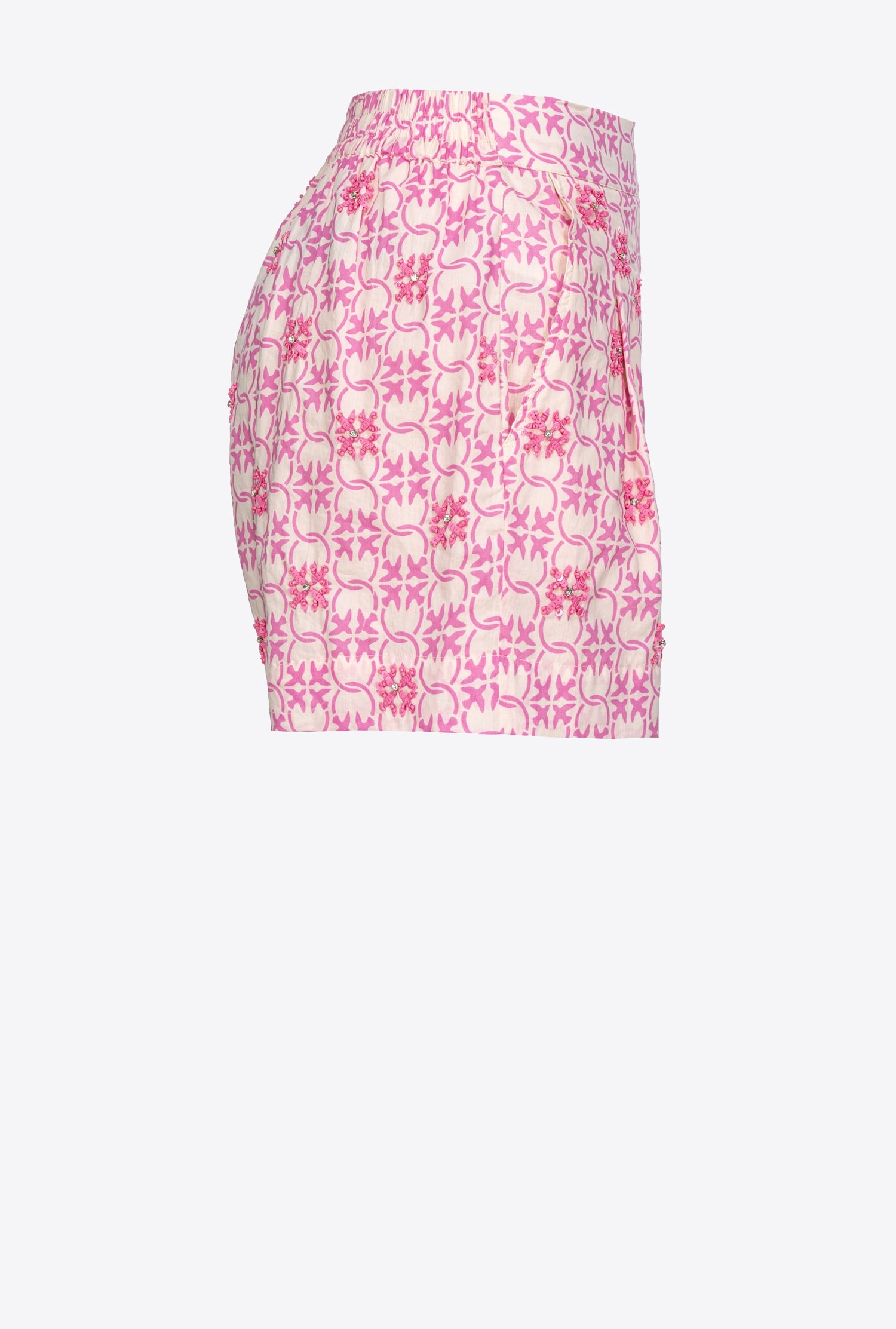 MUSLIN SHORTS WITH MONOGRAM AND EMBROIDERY - 8