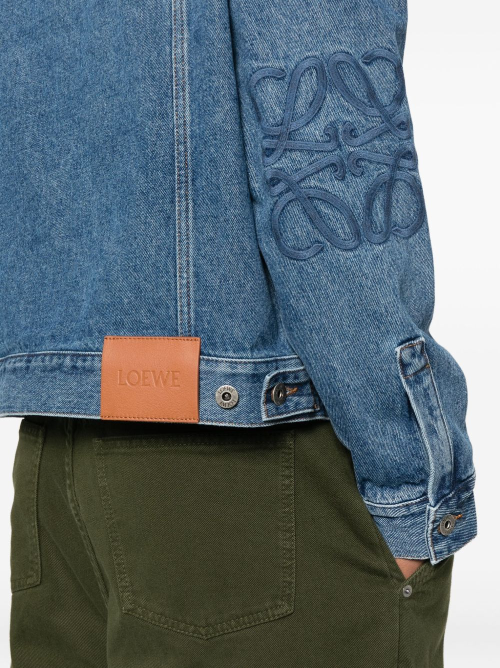Anagram button-fastening denim jacket - 5