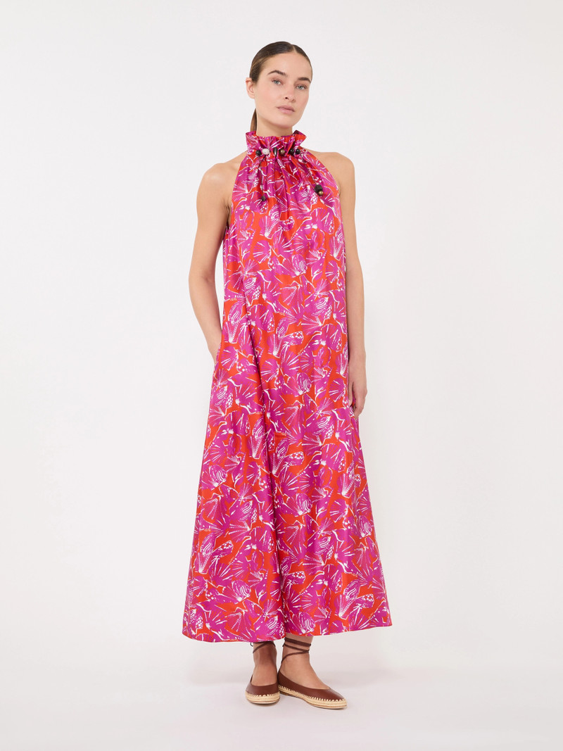 Max Mara CARTONE Printed silk twill dress - CORAL outlook