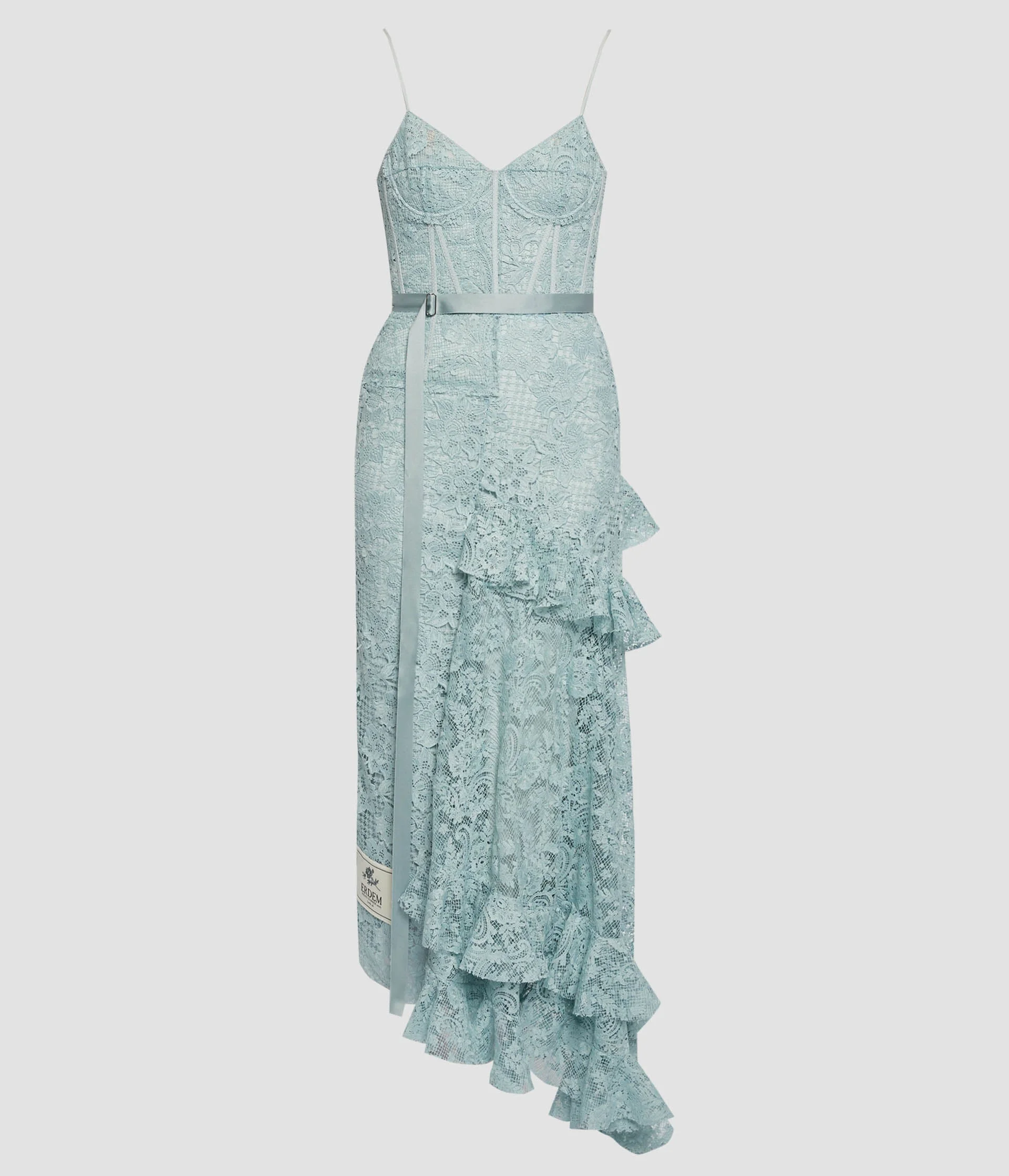 FLORAL GUIPURE LACE SLEEVELESS MIDI DRESS - 1