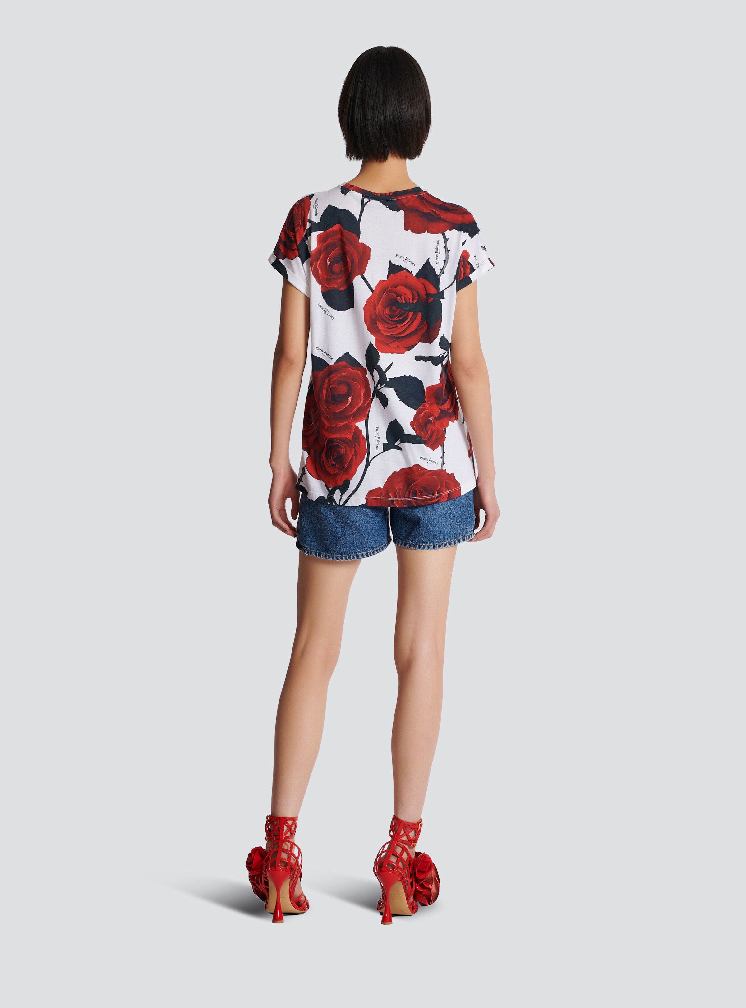 Vintage Balmain T-shirt with Red Roses print - 4