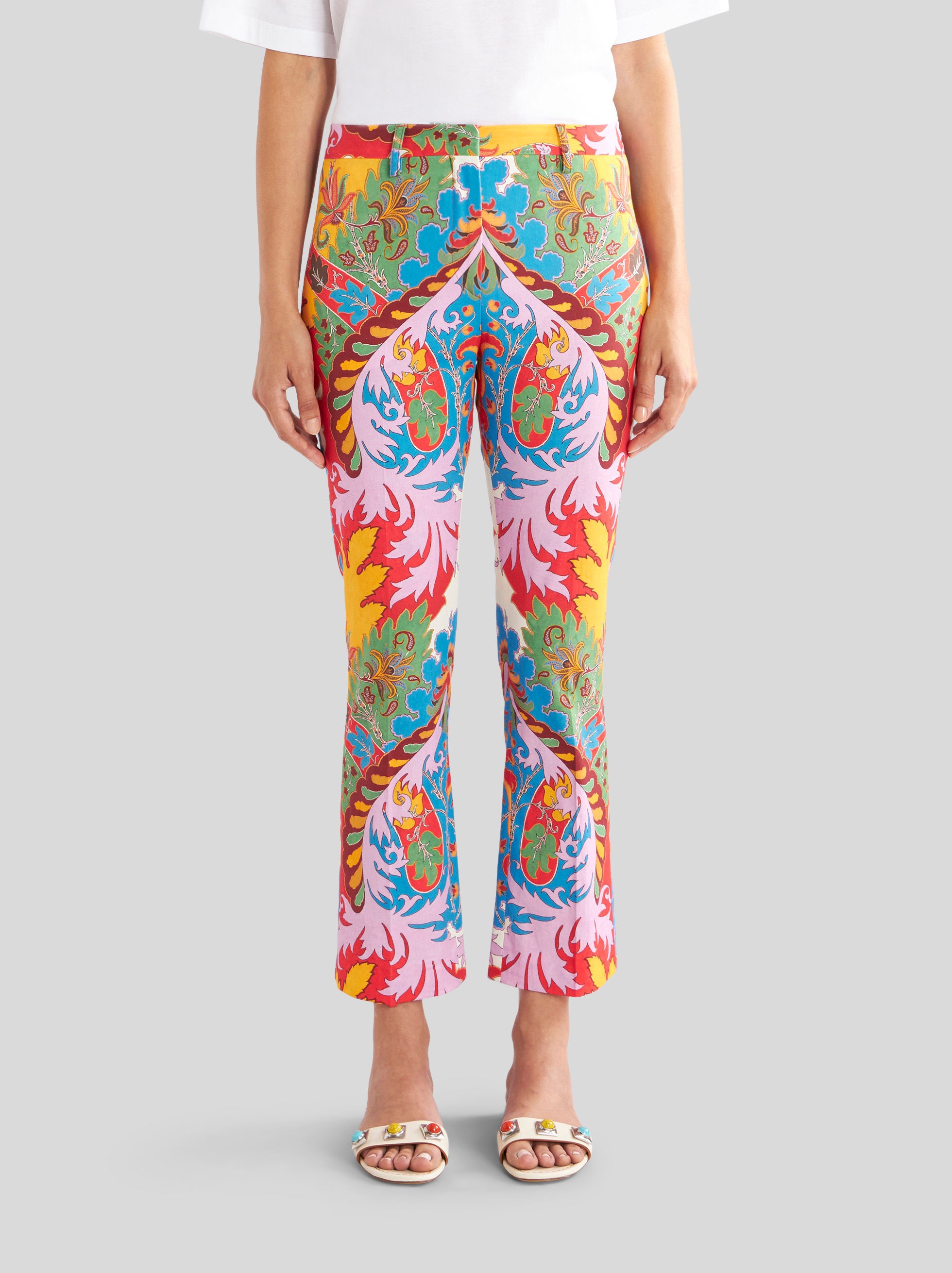 TAILORED COTTON PRINTED TROUSERS - 2