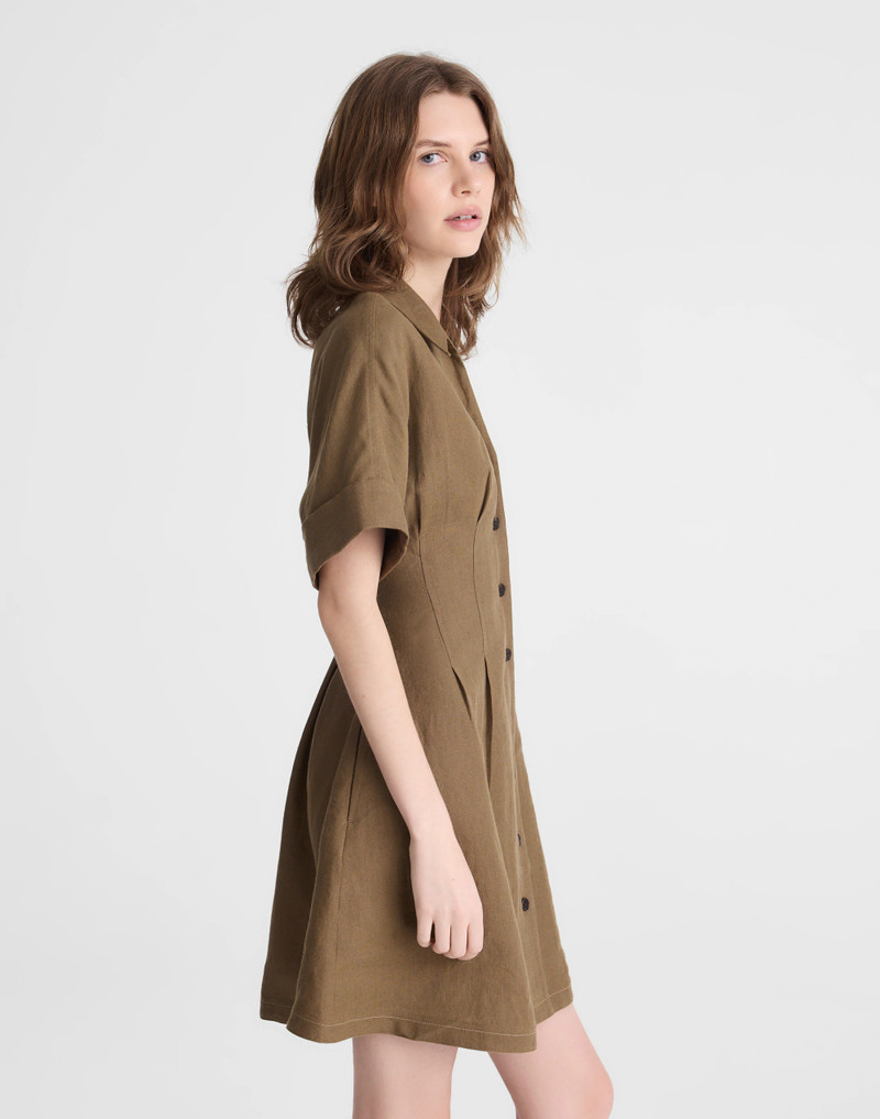The Perry Mini Shirtdress in 100% Linen 4