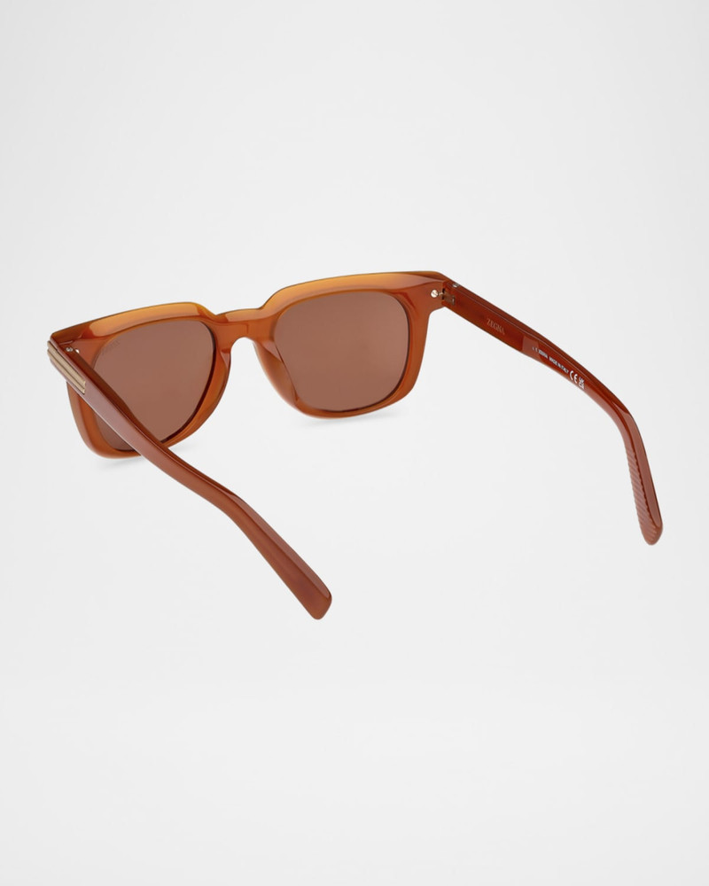 ZEGNA Men's Square Acetate Sunglasses outlook