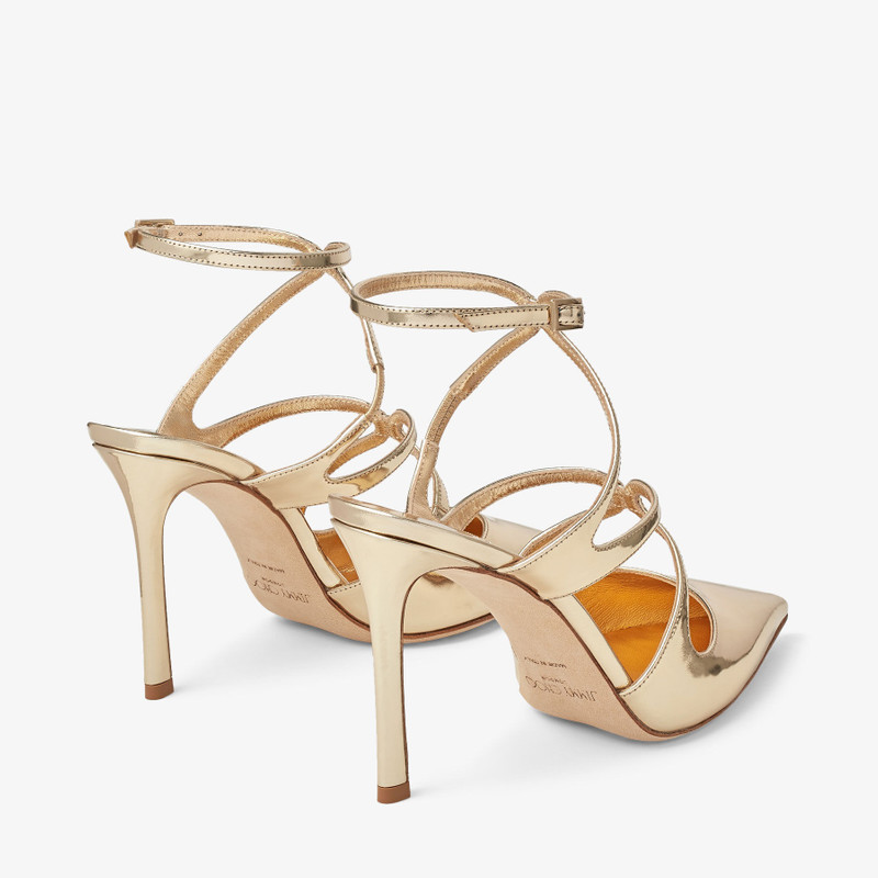 Azia Pump 95 Gold Liquid Metal Leather Pumps 5
