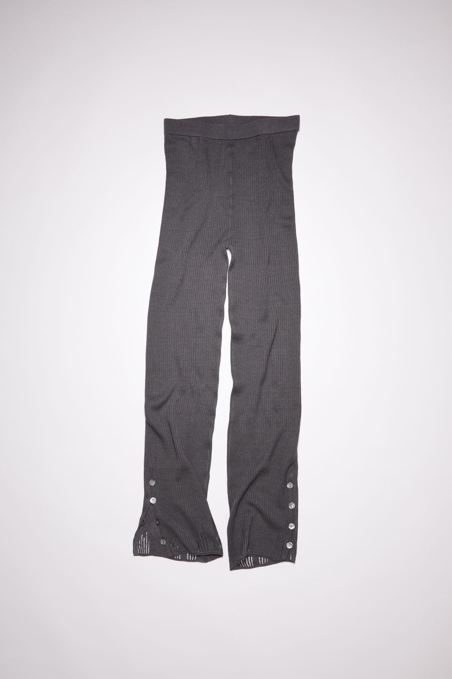 Linen blend leggings - Charcoal Grey - 5