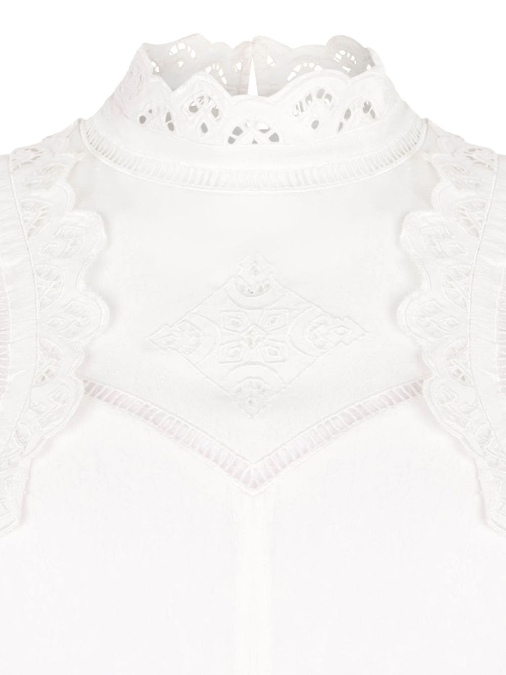embroidered lace-trimmed blouse - 4