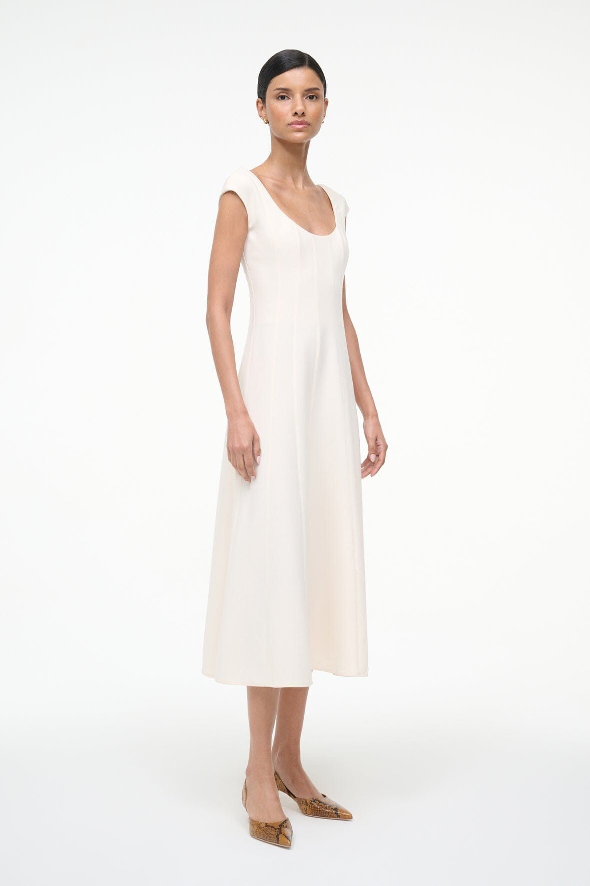 STAUD CHARLOTTE DRESS ECRU - 5