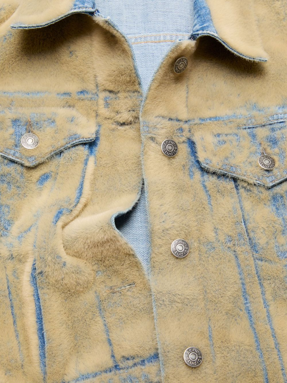 textured denim jacket - 5