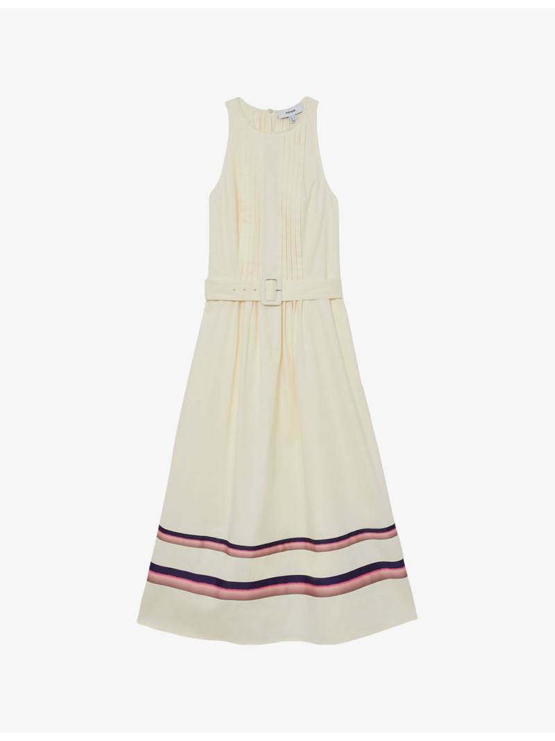 Sara Stripe-Print Stretch-Cotton Midi Dress 1