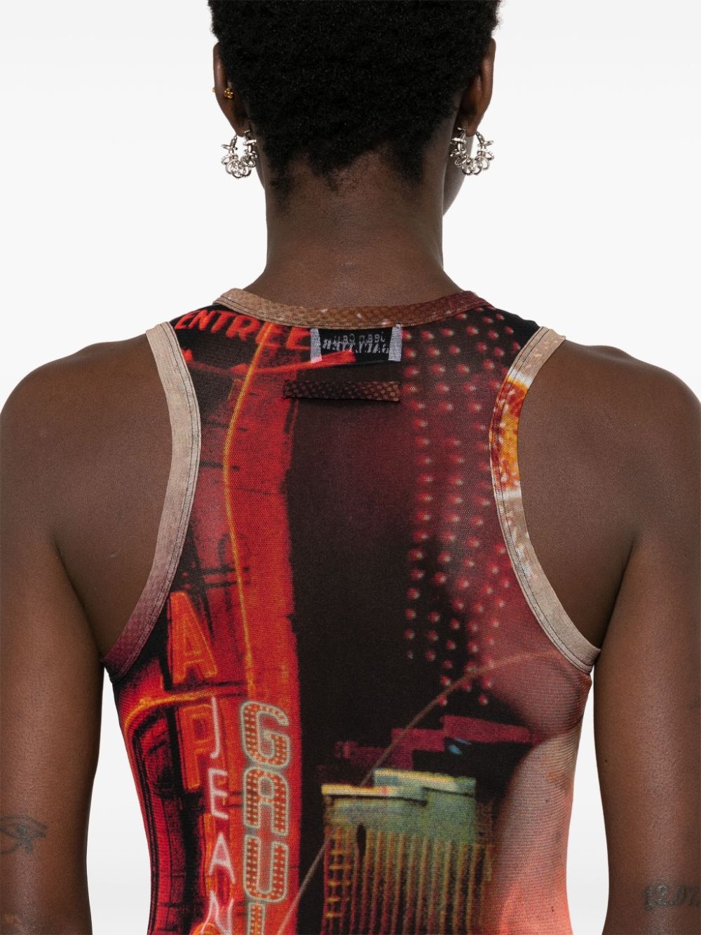 Pigalle-print mesh bodysuit - 5