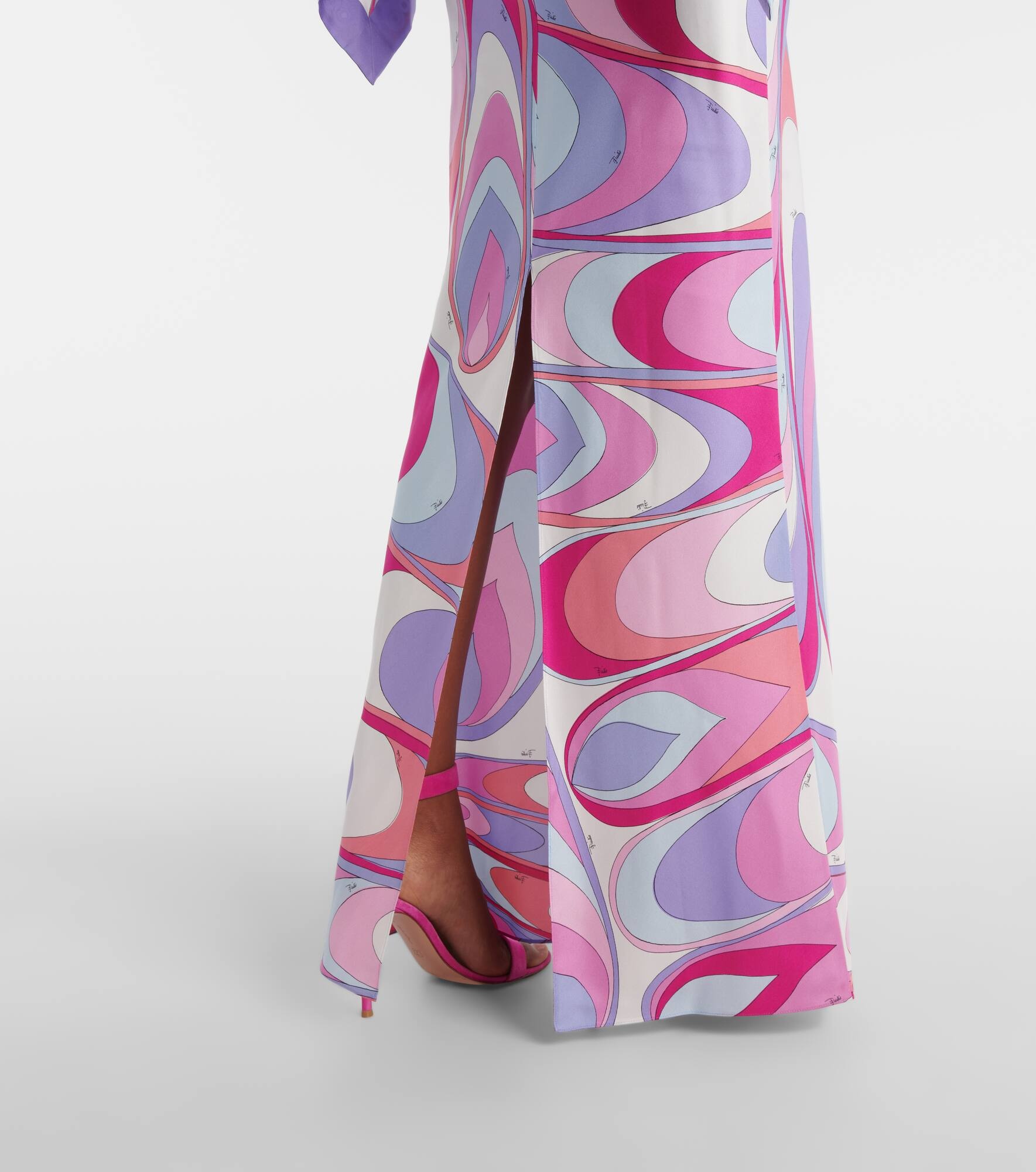 Printed silk twill maxi dress - 5