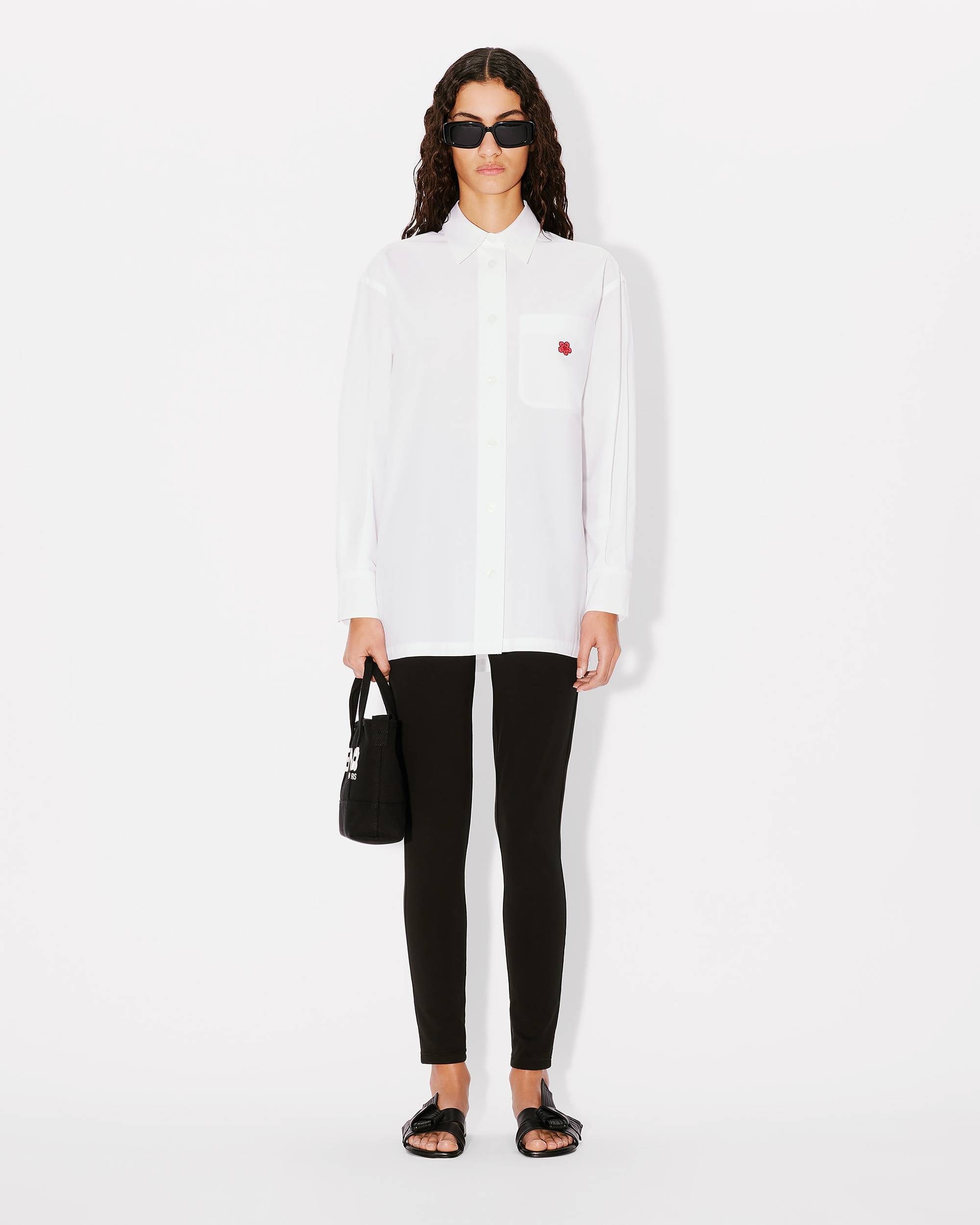 'Boke Flower' embroidered oversized shirt - 5