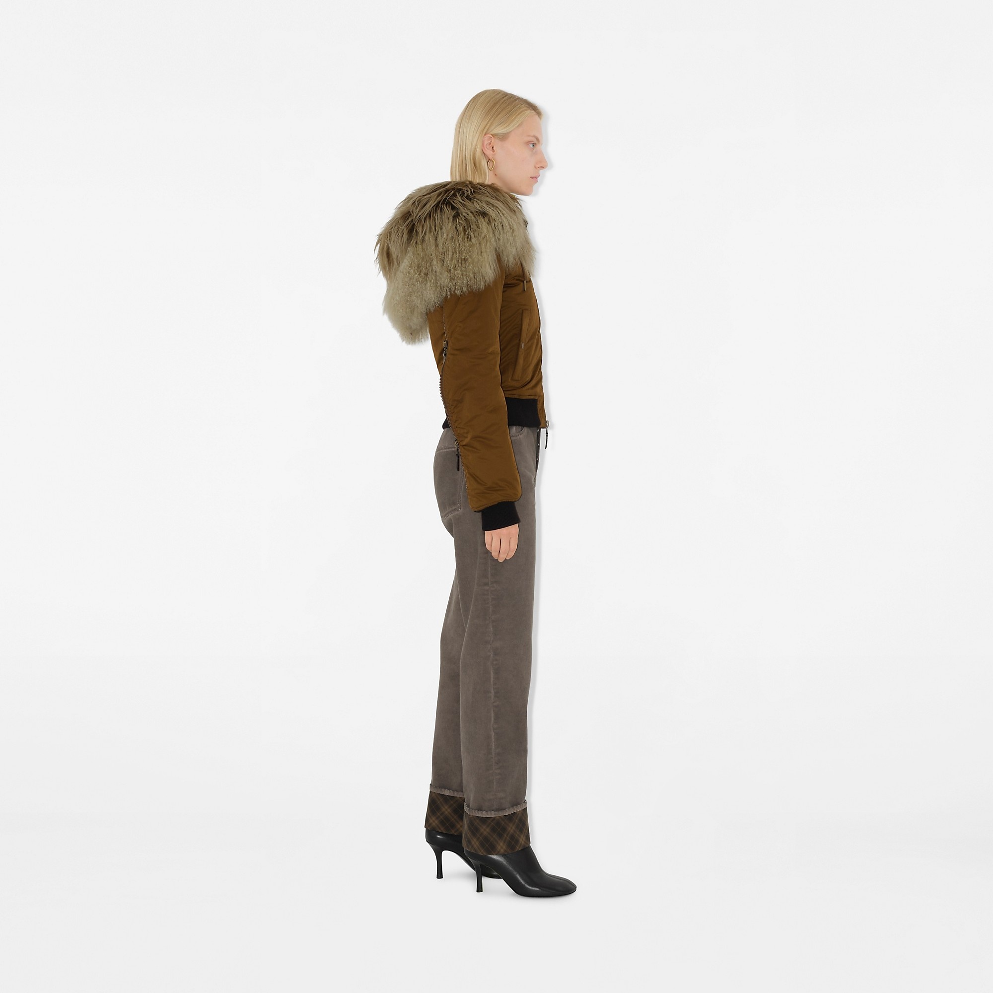 Nylon Blend Bomber Jacket - 3