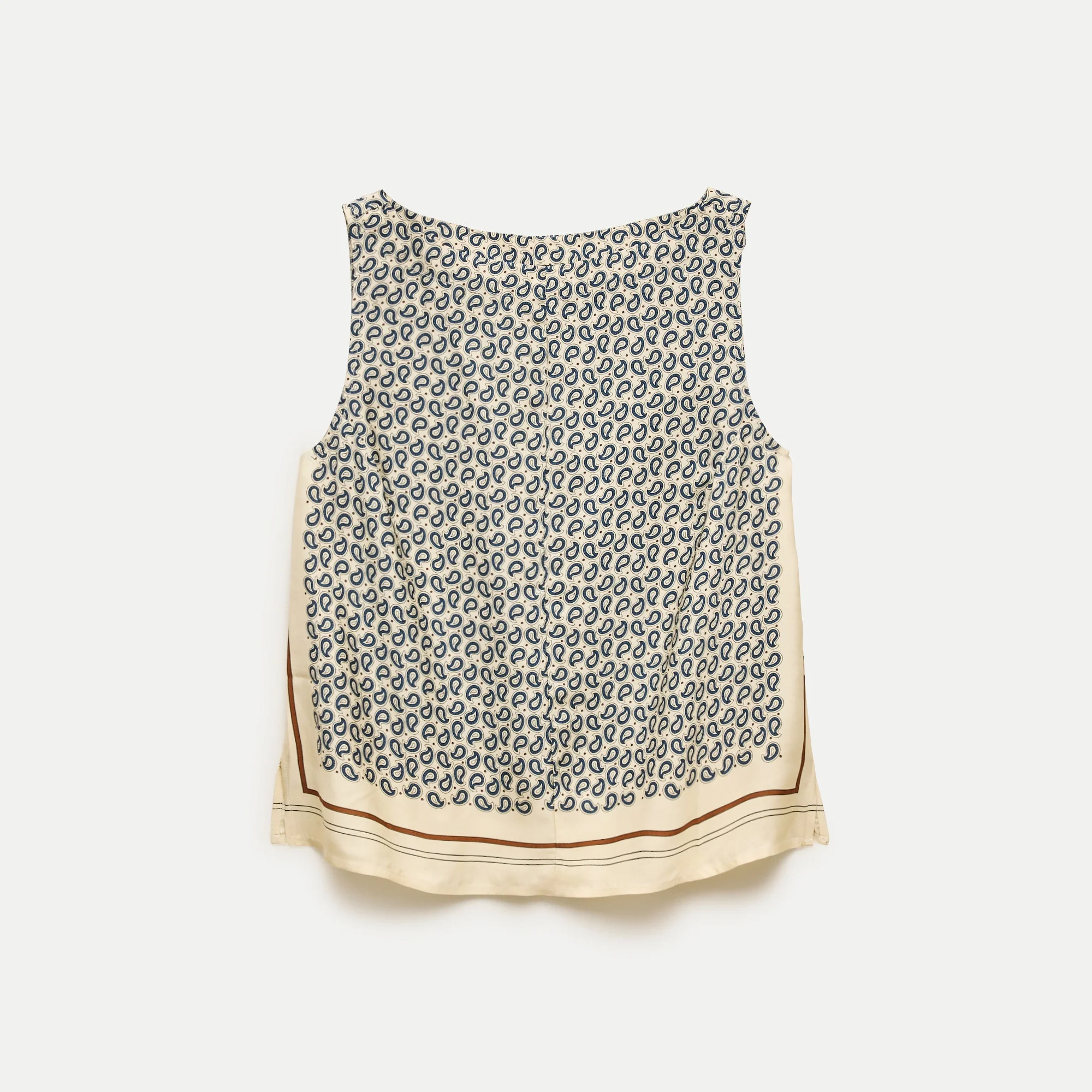 Shell top in scarf-print viscose twill - 1