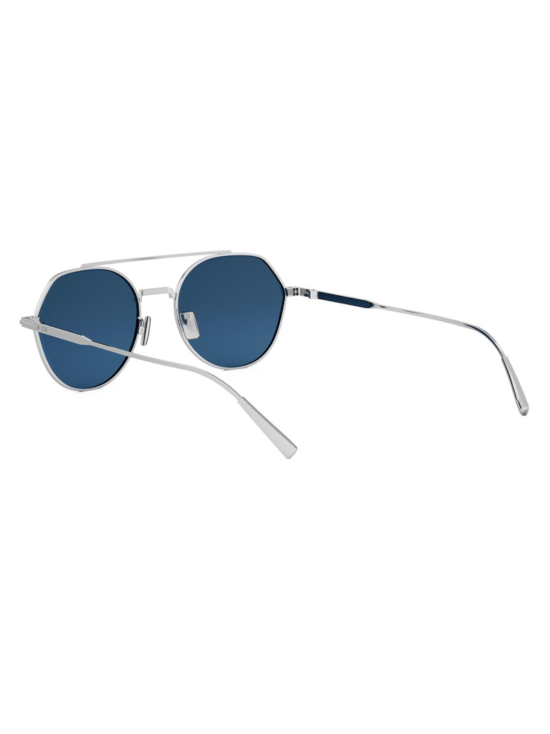 Men's DiorBlackSuit R6U 54MM Geometric Sunglasses - Palladium Bright Blue 4