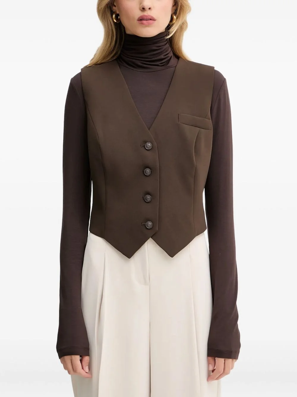 button chest-pocket vest - 1