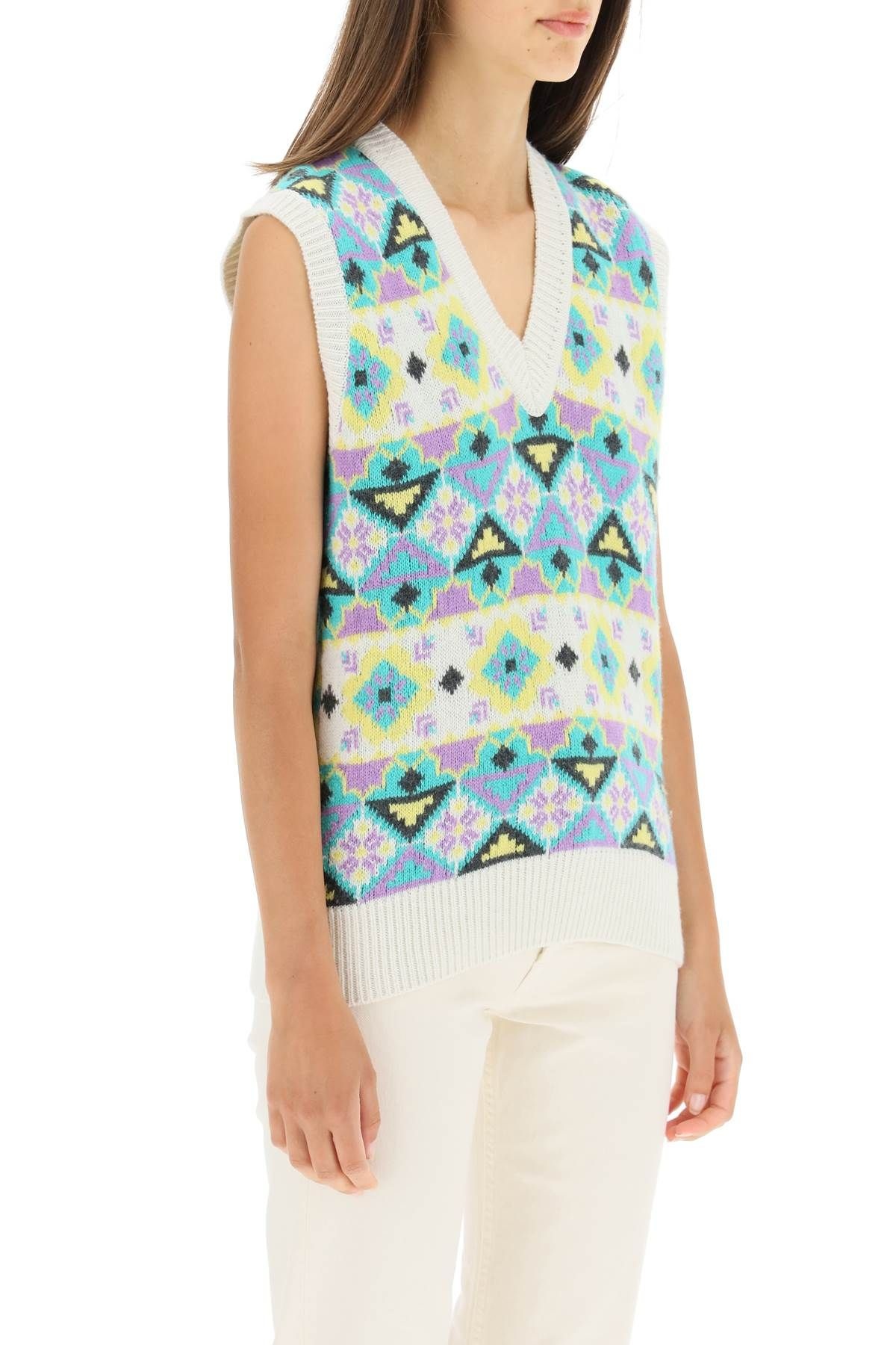 VEST WITH PATTERNED EMBROIDERY - 3