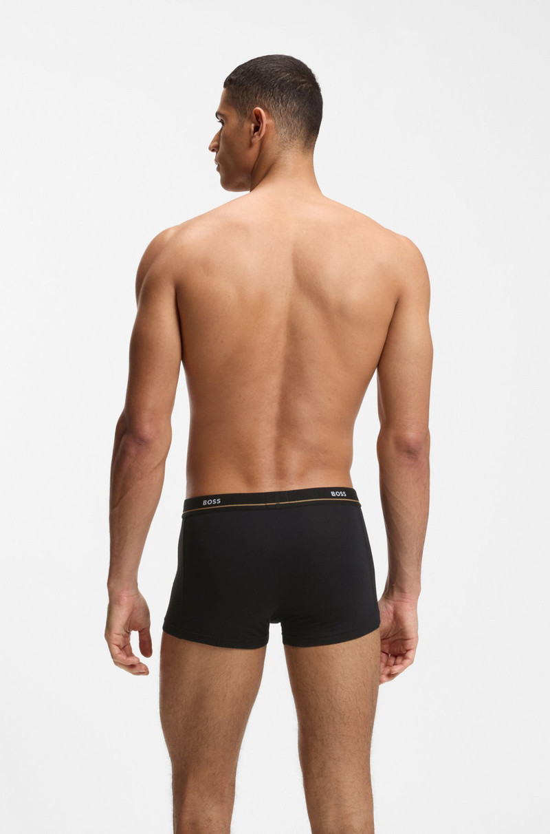 BOSS FIVE-PACK OF STRETCH-COTTON TRUNKS WITH LOGO WAISTBANDS outlook