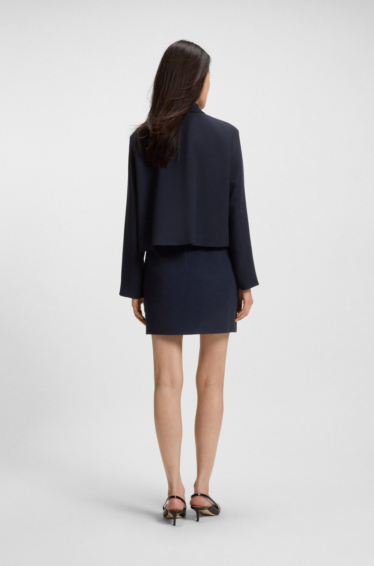 CREPE BLAZER WITH CONCEALED CLOSURE - 4