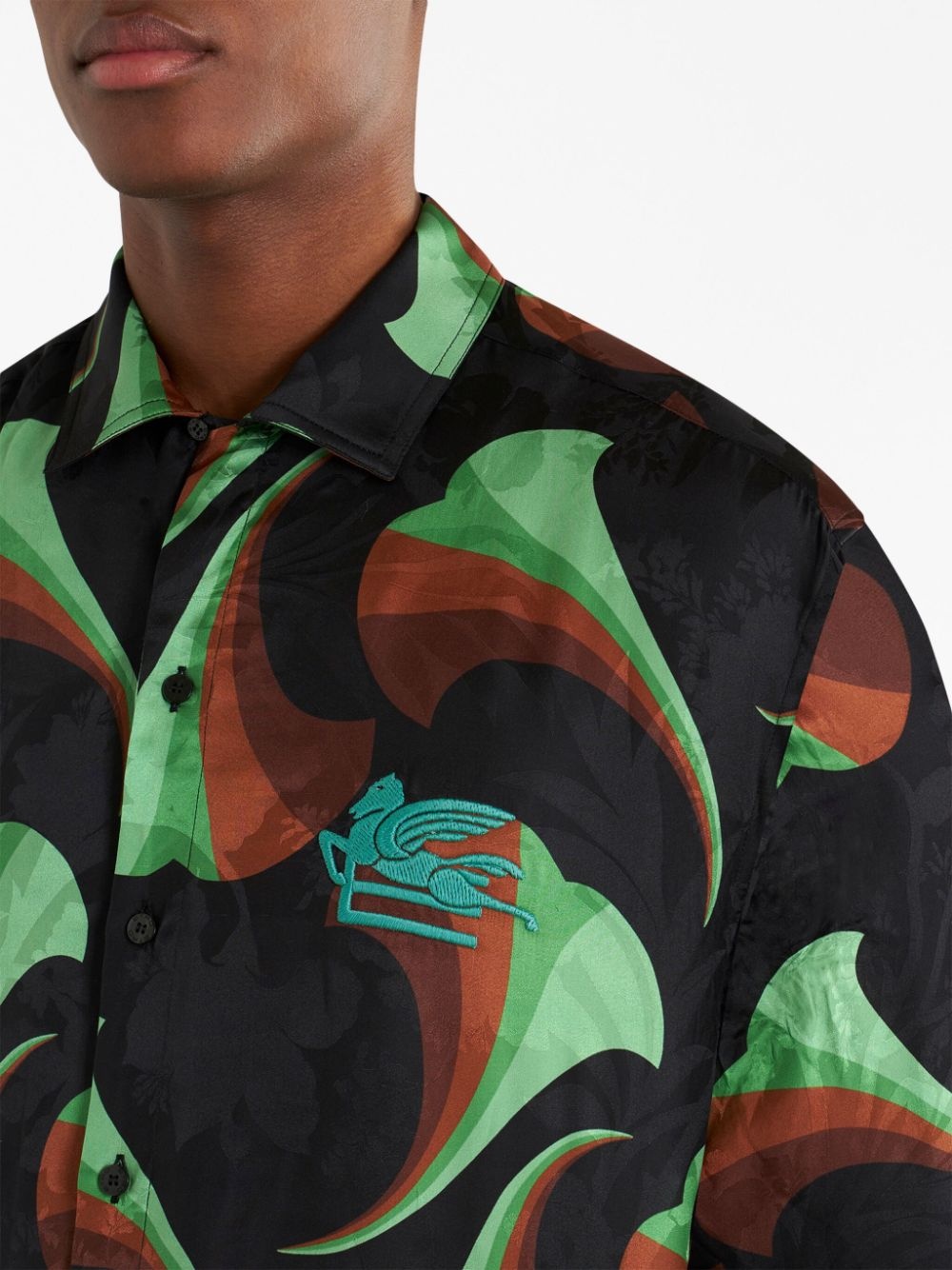 floral-print silk bowling shirt - 4