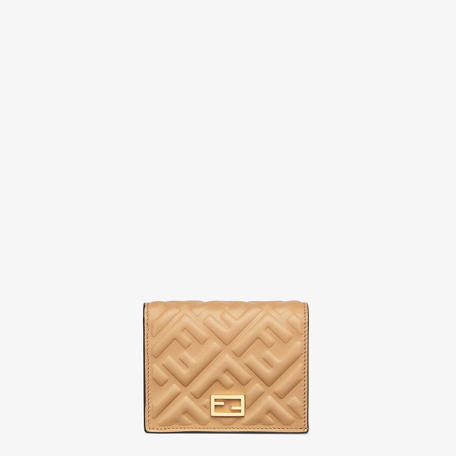 Beige nappa leather wallet - 1