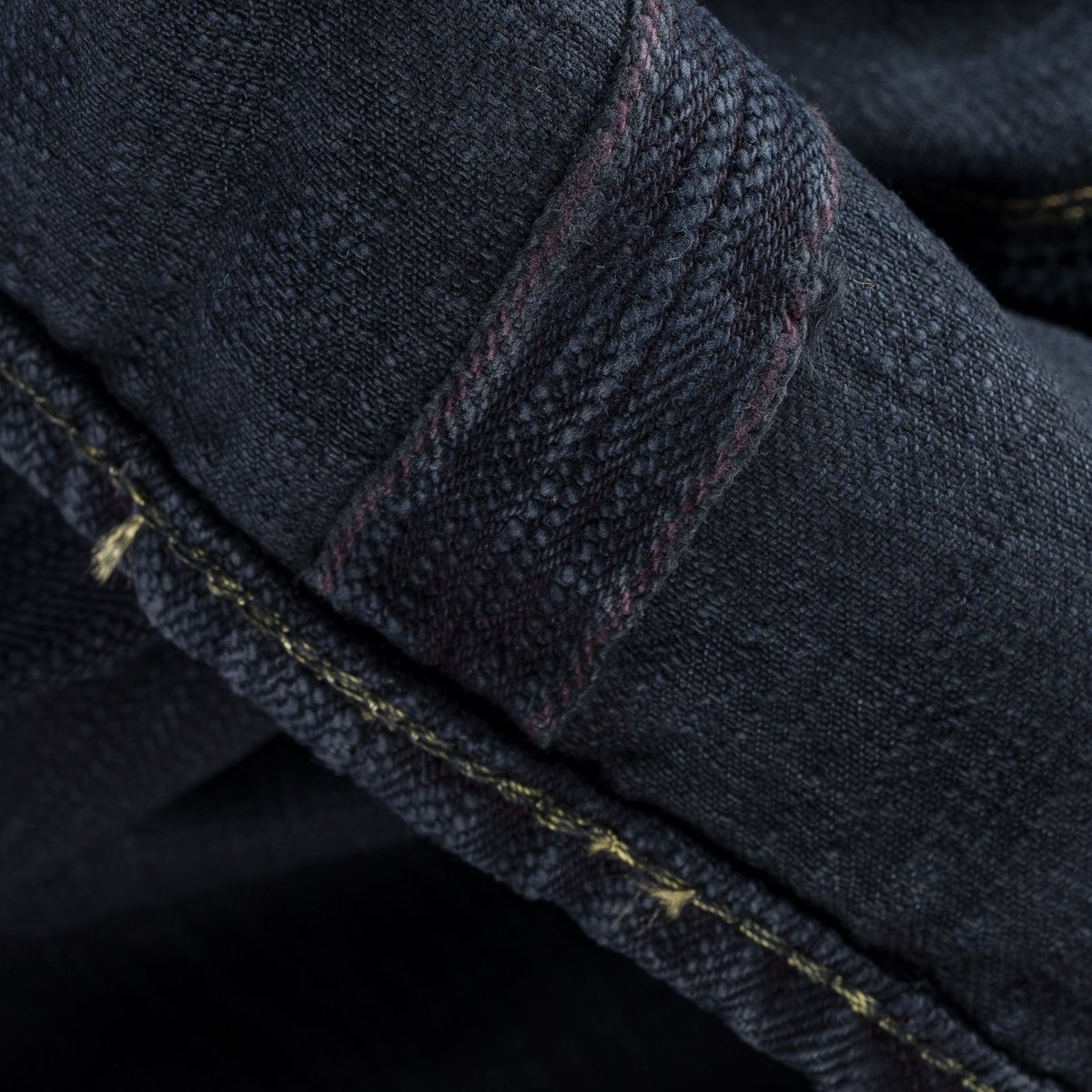 IH-634S-SLBod 16oz Slubby Selvedge Denim Straight Cut Jeans - Indigo Overdyed Black - 14
