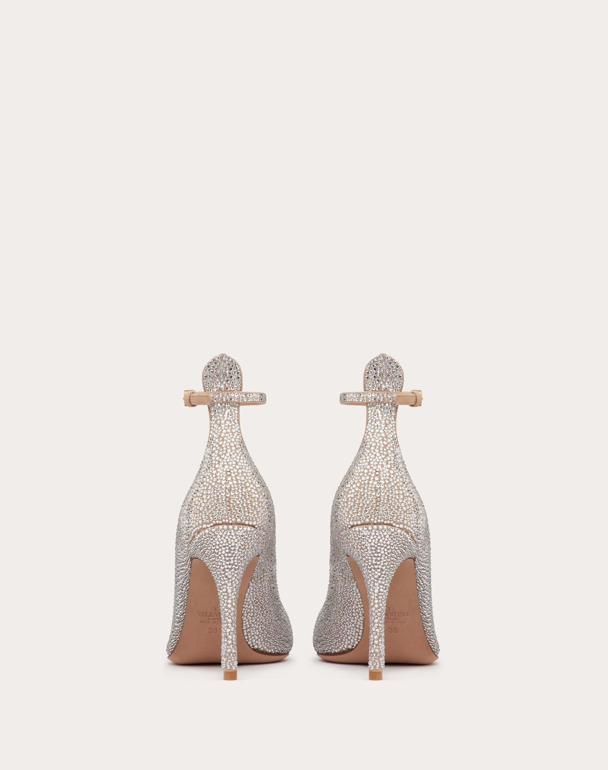 VALENTINO GARAVANI TAN-GO PUMP WITH CRYSTALS 100MM - 3