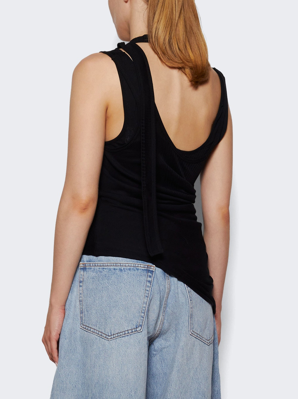 Twisted Double Layer Tank Top Black - 4