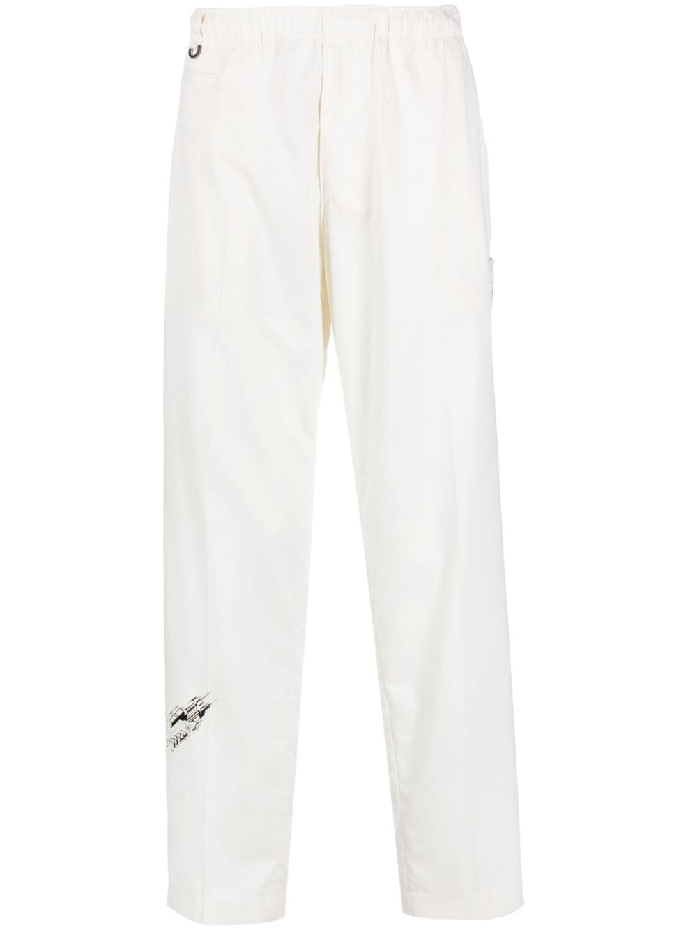 logo-embroidered straight-leg trousers - 1