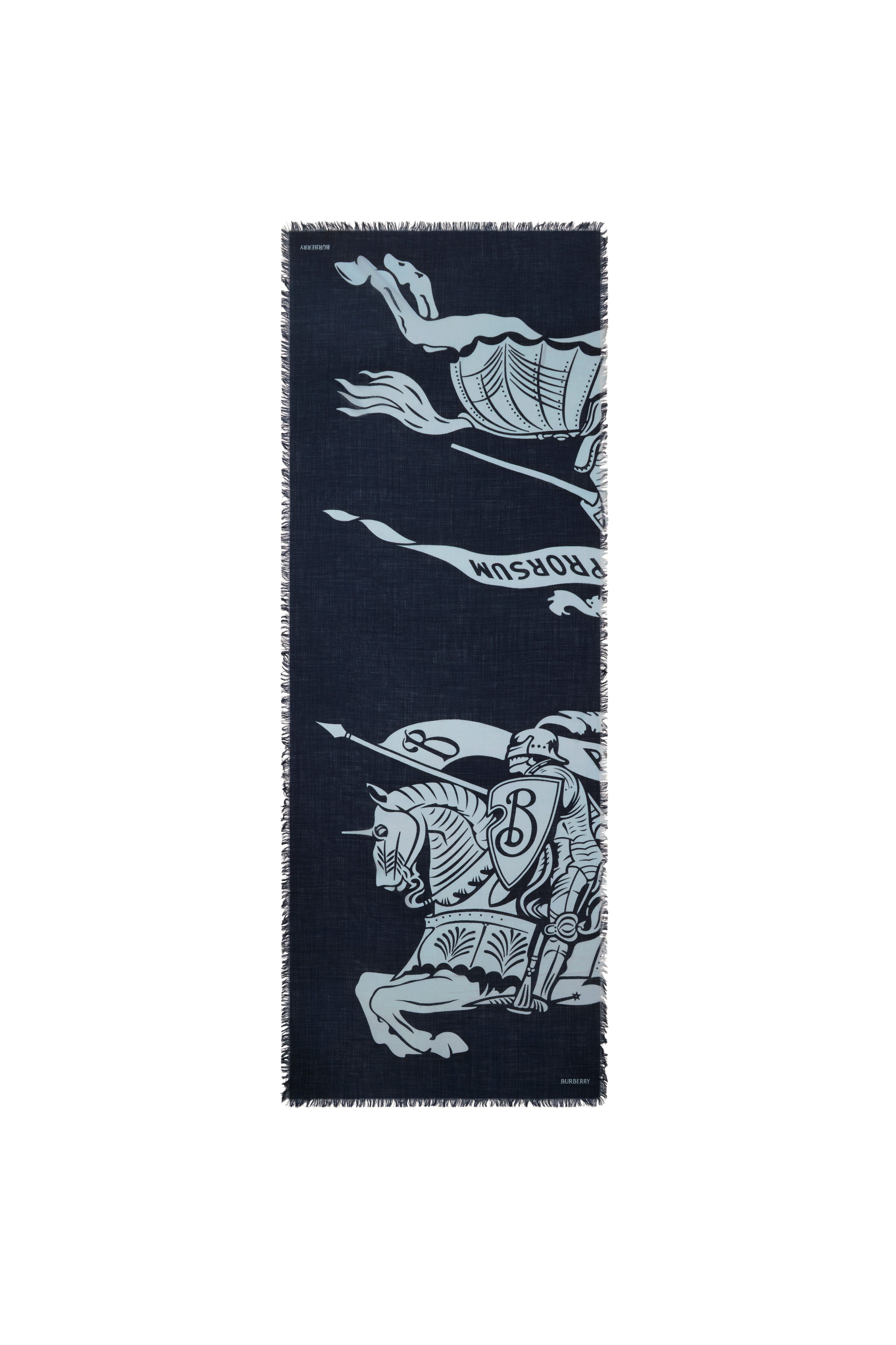 burberry Wide EKD Wool Scarf in Bank at Nordstrom - 4