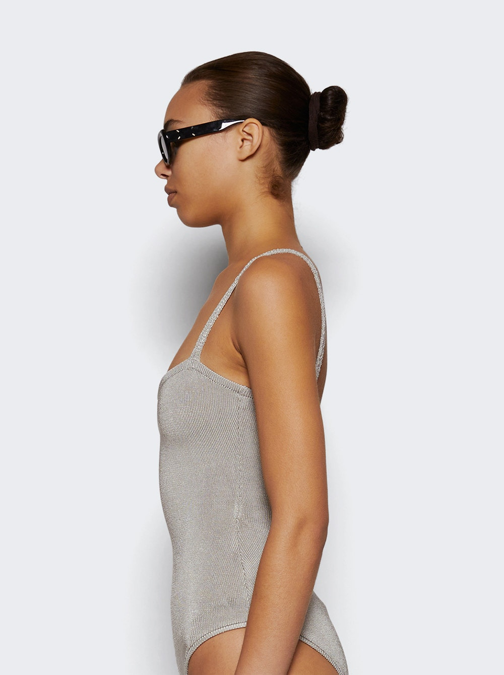 Knit One Piece Bodysuit Silver - 4