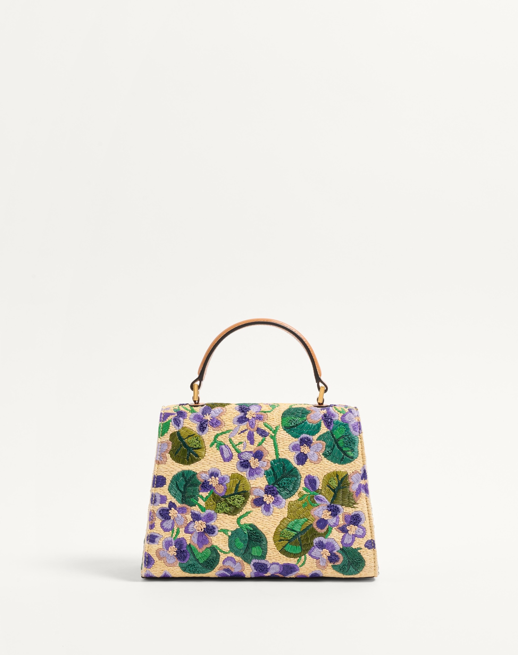 VALENTINO GARAVANI VSLING SMALL HAND BAG IN EMBROIDERED RAFFIA - 5
