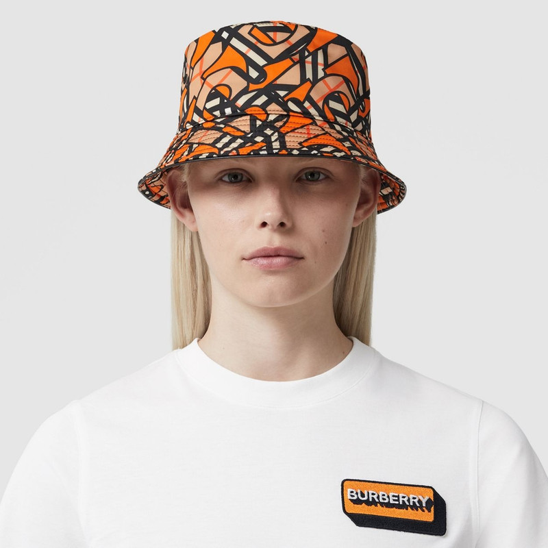 Monogram Print Nylon Bucket Hat 3