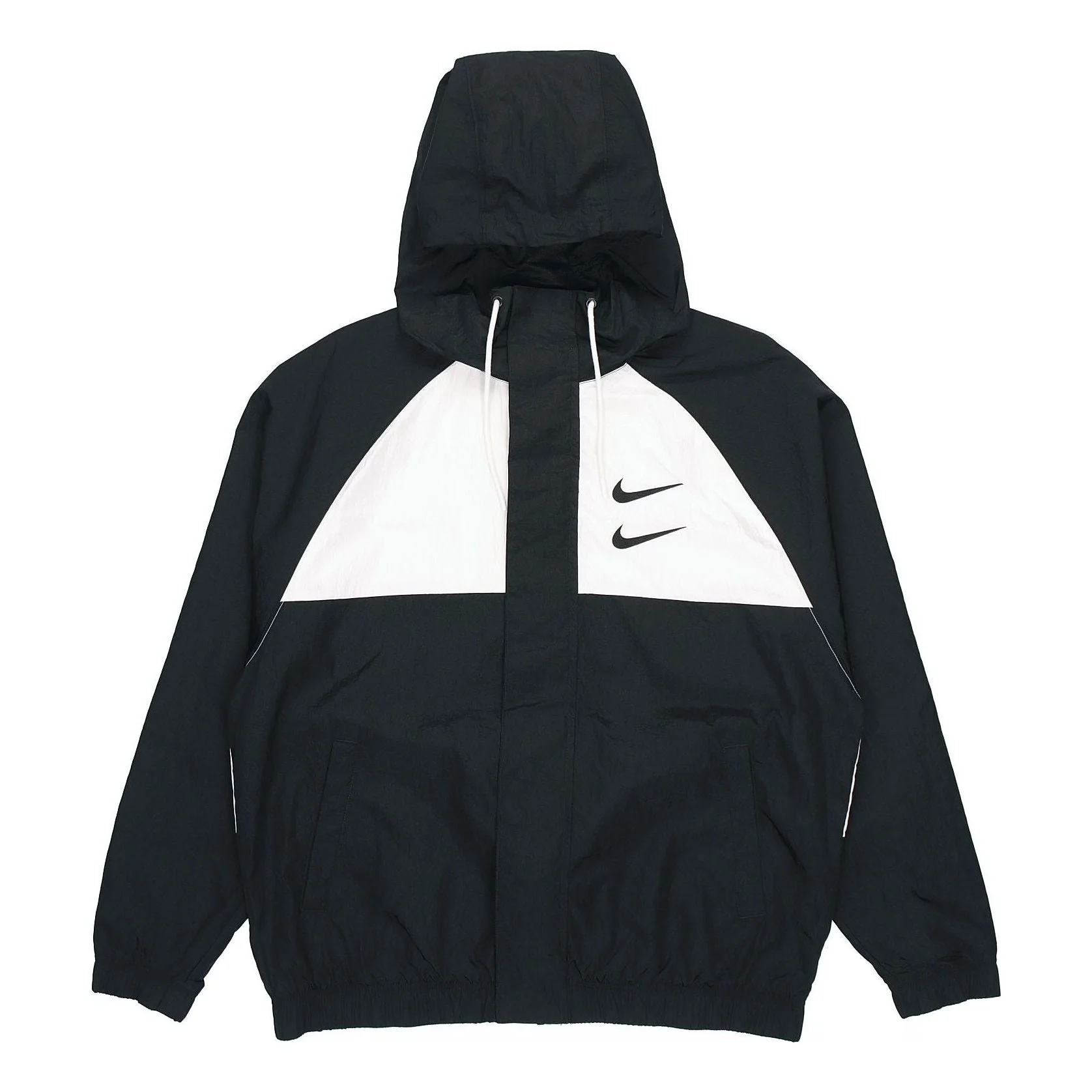 Nike Swoosh Windproof Sports Woven Hooded Jacket Black DJ9647-011 - 1