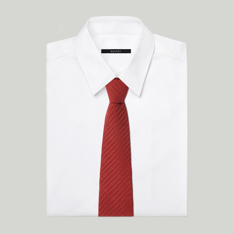 GUCCI Interlocking G silk crêpe tie outlook
