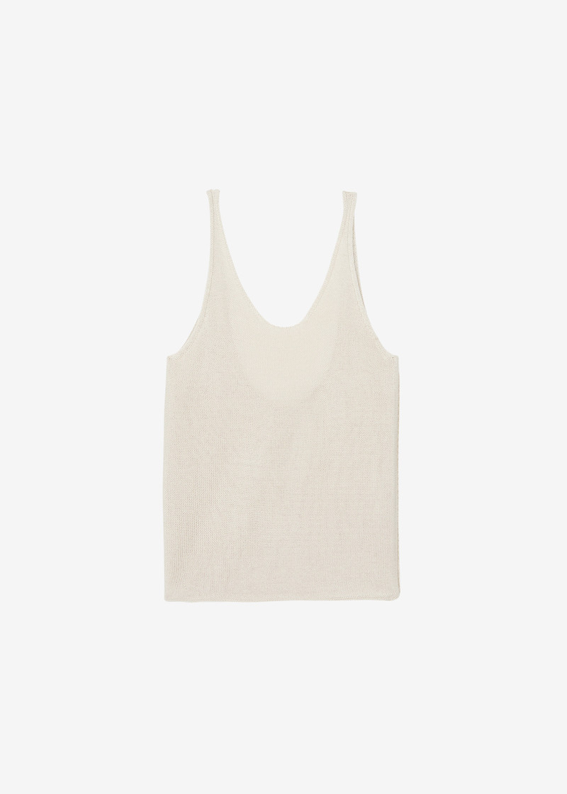 Islay Open-Back Knit Tank - Beige 1