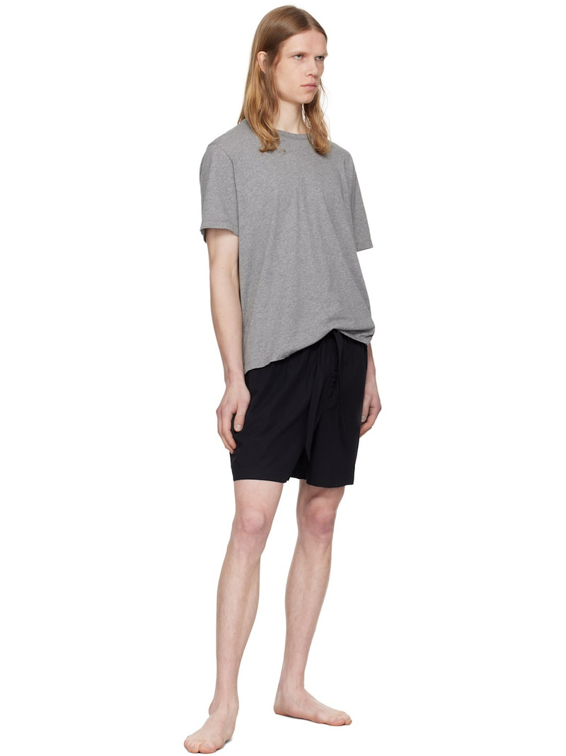 TEKLA Black Poplin Pyjama Shorts outlook