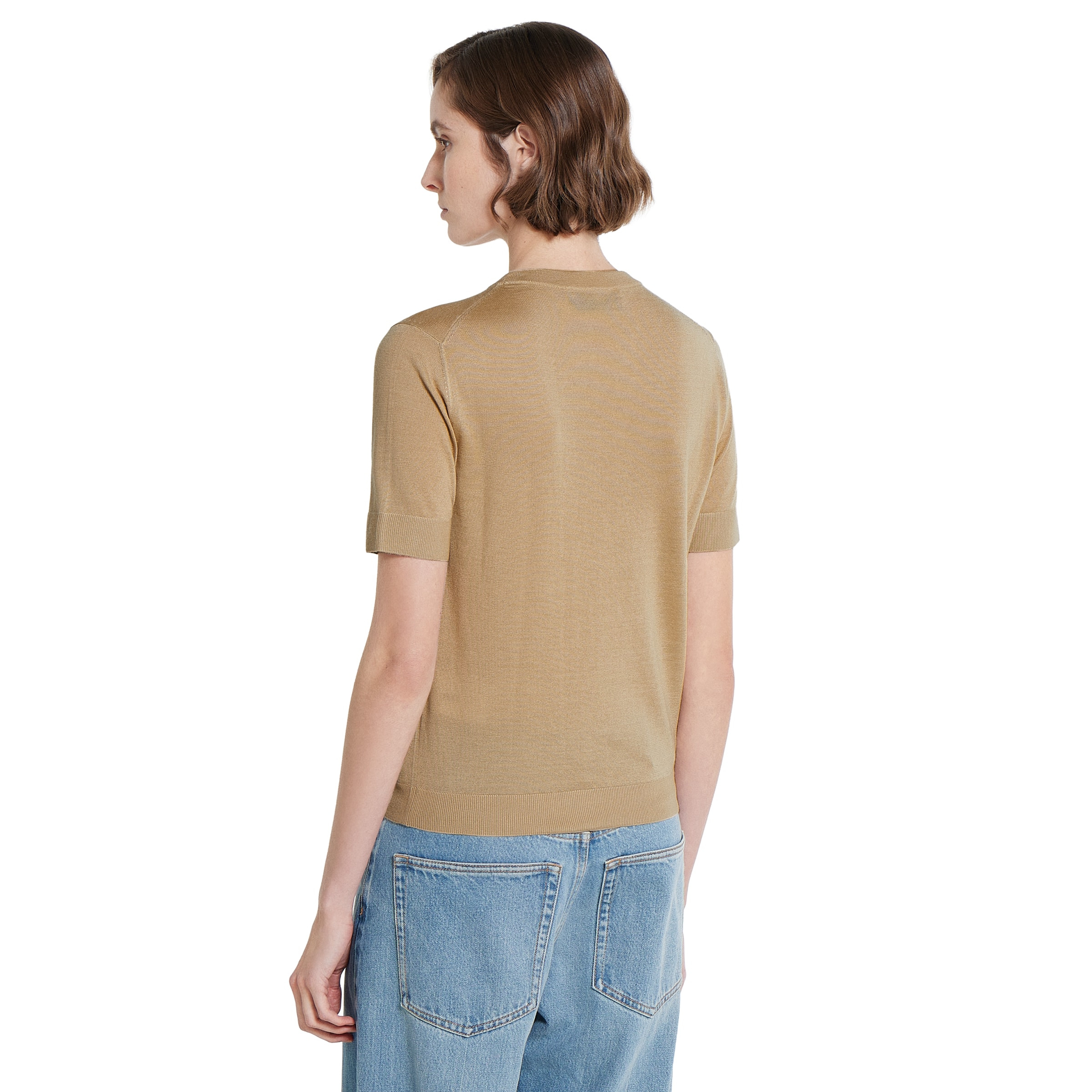 Cashmere and silk top with intarsia - 4