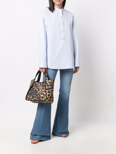 Stella McCartney leopard-print studded logo tote bag outlook