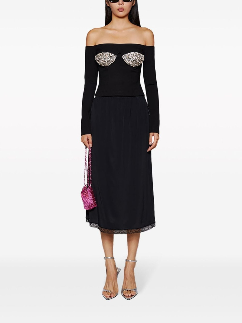 AREA crystal-bustier off-shoulder top outlook